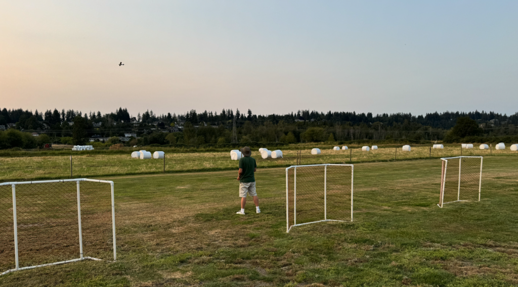 A club member enjoys some evening flying in the late summer.